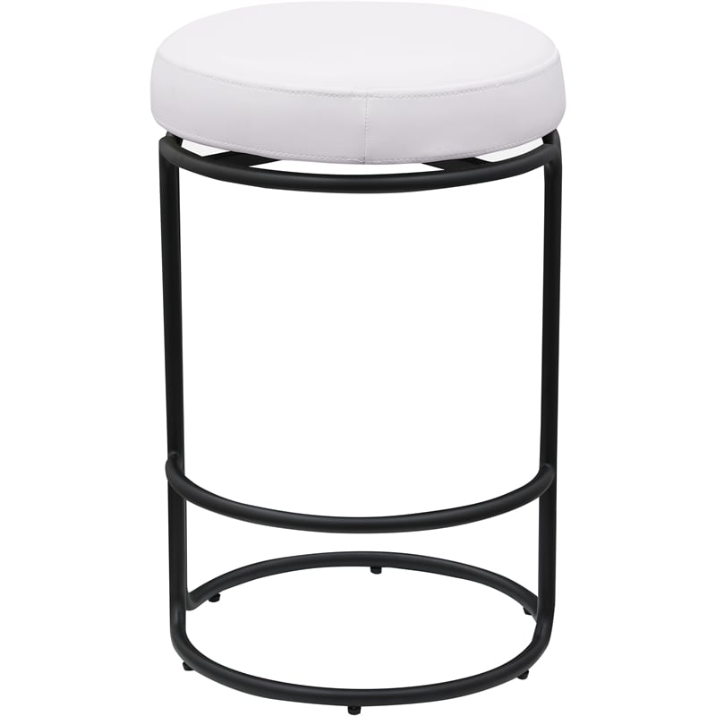 Meridian Furniture Madison Cream Vegan Leather Counter Stool (Set of 2)