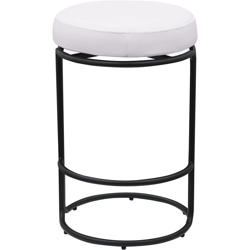 Meridian Furniture Madison Cream Vegan Leather Counter Stool (Set of 2)