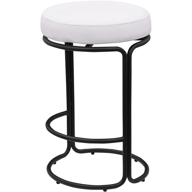 Meridian Furniture Madison Cream Vegan Leather Counter Stool (Set of 2)