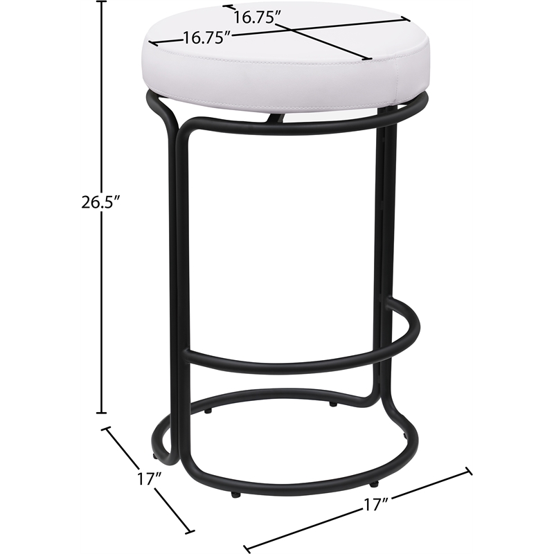 Meridian Furniture Madison Cream Vegan Leather Counter Stool (Set of 2)