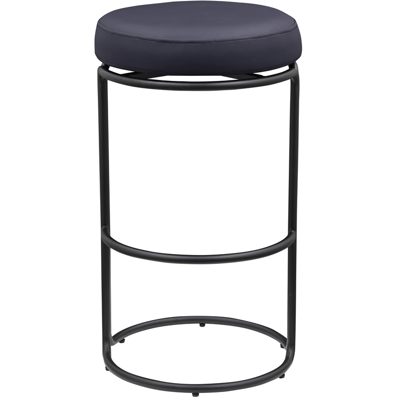 Meridian Furniture Madison Black Vegan Leather Bar Stool (Set of 2)