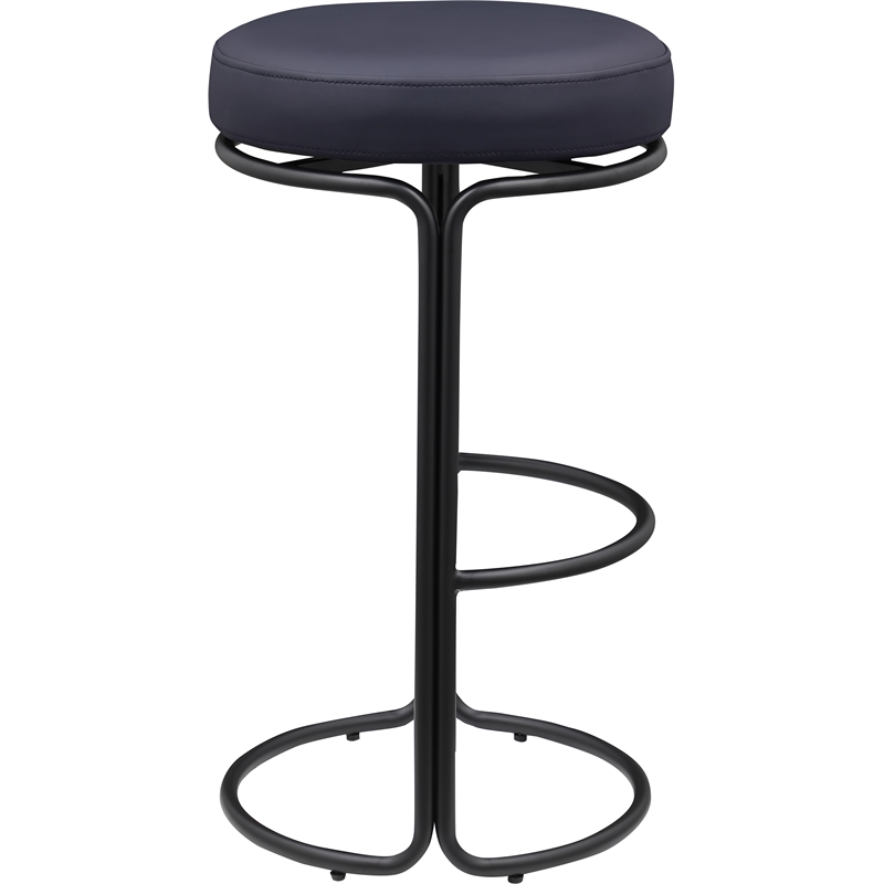 Meridian Furniture Madison Black Vegan Leather Bar Stool (Set of 2)