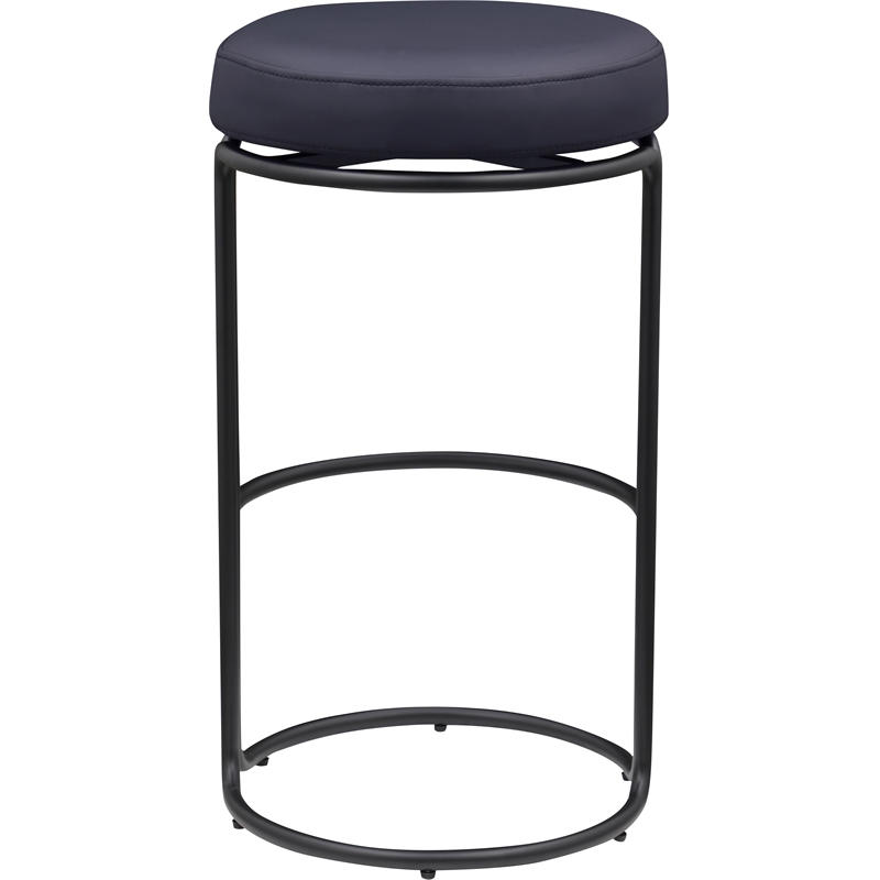 Meridian Furniture Madison Black Vegan Leather Bar Stool (Set of 2)