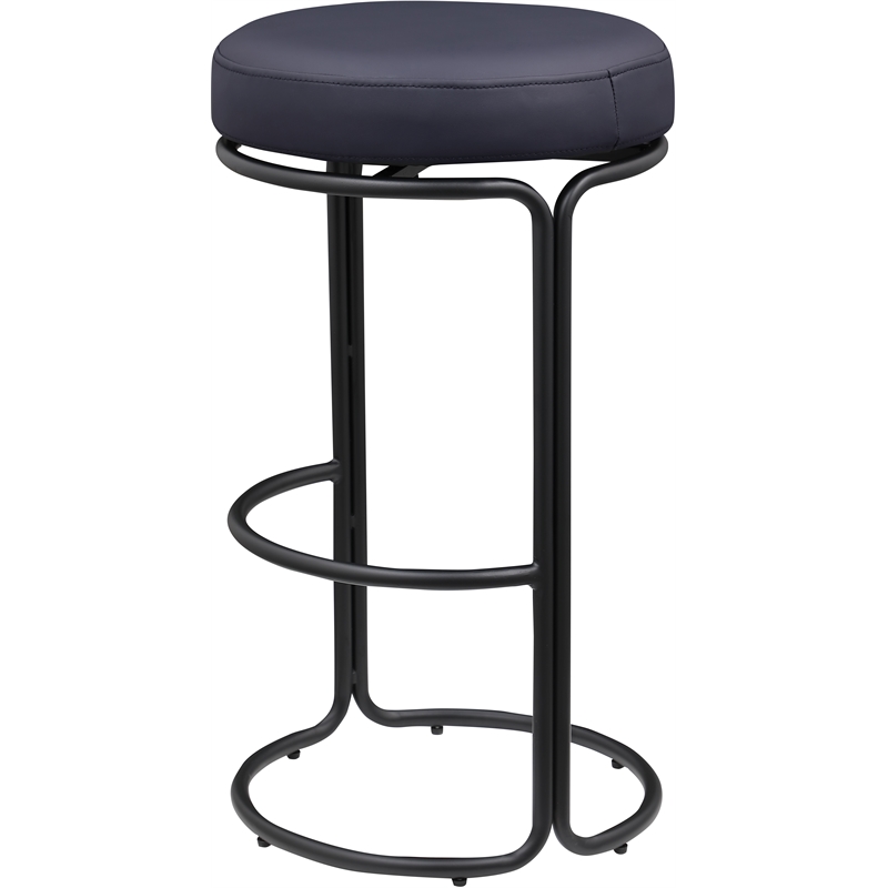 Meridian Furniture Madison Black Vegan Leather Bar Stool (Set of 2)