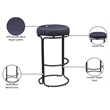 Meridian Furniture Madison Black Vegan Leather Bar Stool (Set of 2)