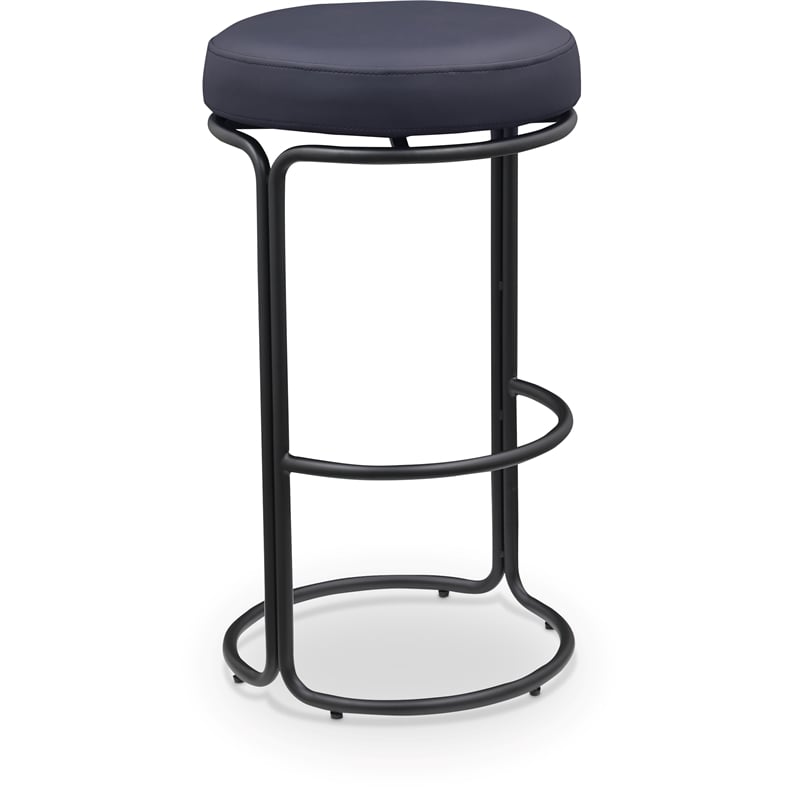 Meridian Furniture Madison Black Vegan Leather Bar Stool (Set of 2)