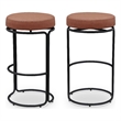 Meridian Furniture Madison Cognac Vegan Leather Bar Stool (Set of 2)