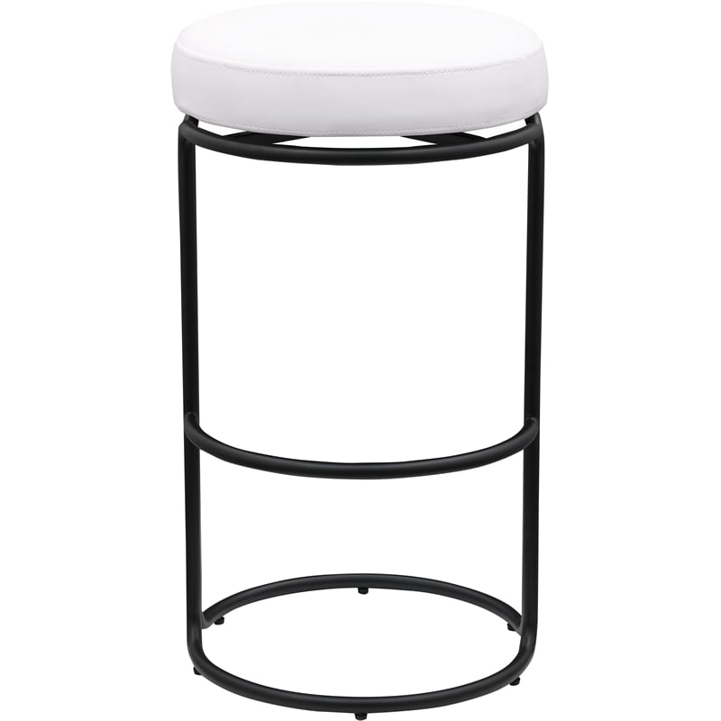 Meridian Furniture Madison Cream Vegan Leather Bar Stool (Set of 2)