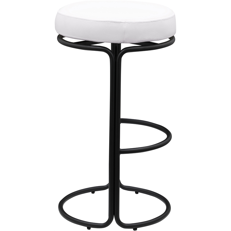 Meridian Furniture Madison Cream Vegan Leather Bar Stool (Set of 2)