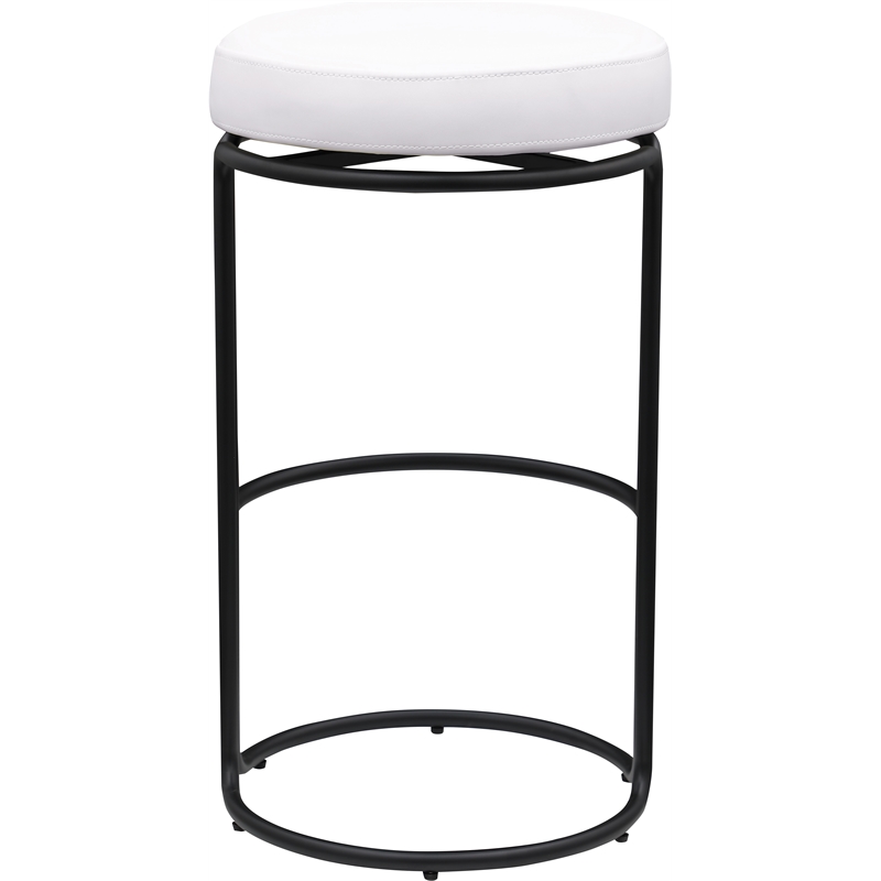 Meridian Furniture Madison Cream Vegan Leather Bar Stool (Set of 2)