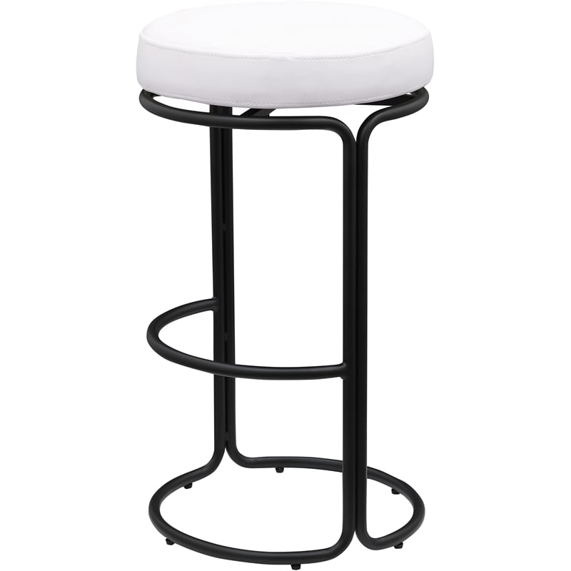 Meridian Furniture Madison Cream Vegan Leather Bar Stool (Set of 2)