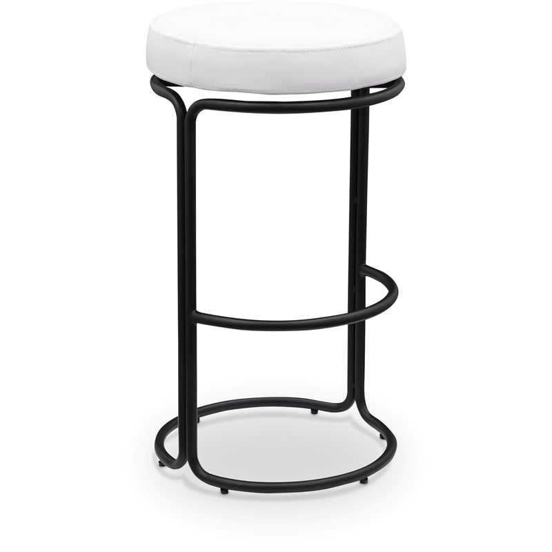 Meridian Furniture Madison Cream Vegan Leather Bar Stool (Set of 2)