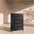 Meridian Furniture Kaya Black Chest with Vegan Leather Upholstered Handles