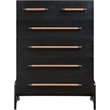Meridian Furniture Kaya Black Chest with Vegan Leather Upholstered Handles