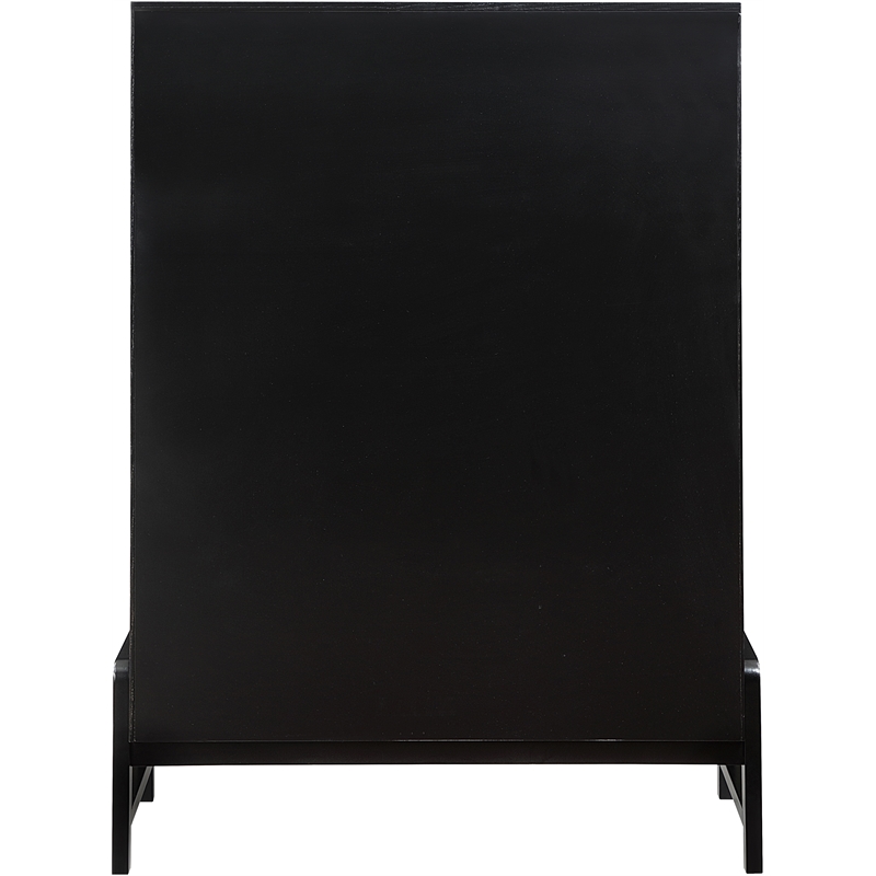 Meridian Furniture Kaya Black Chest with Vegan Leather Upholstered Handles
