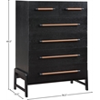 Meridian Furniture Kaya Black Chest with Vegan Leather Upholstered Handles