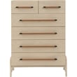 Meridian Furniture Kaya Natural Chest with vegan Leather Upholstered Handles