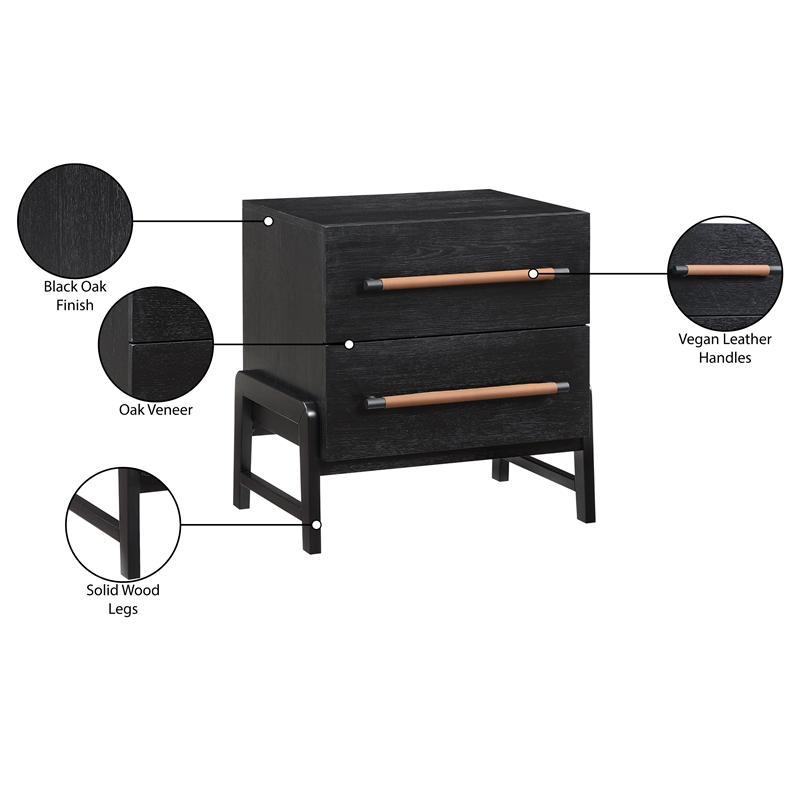 Meridian Furniture Kaya Black Night Stand