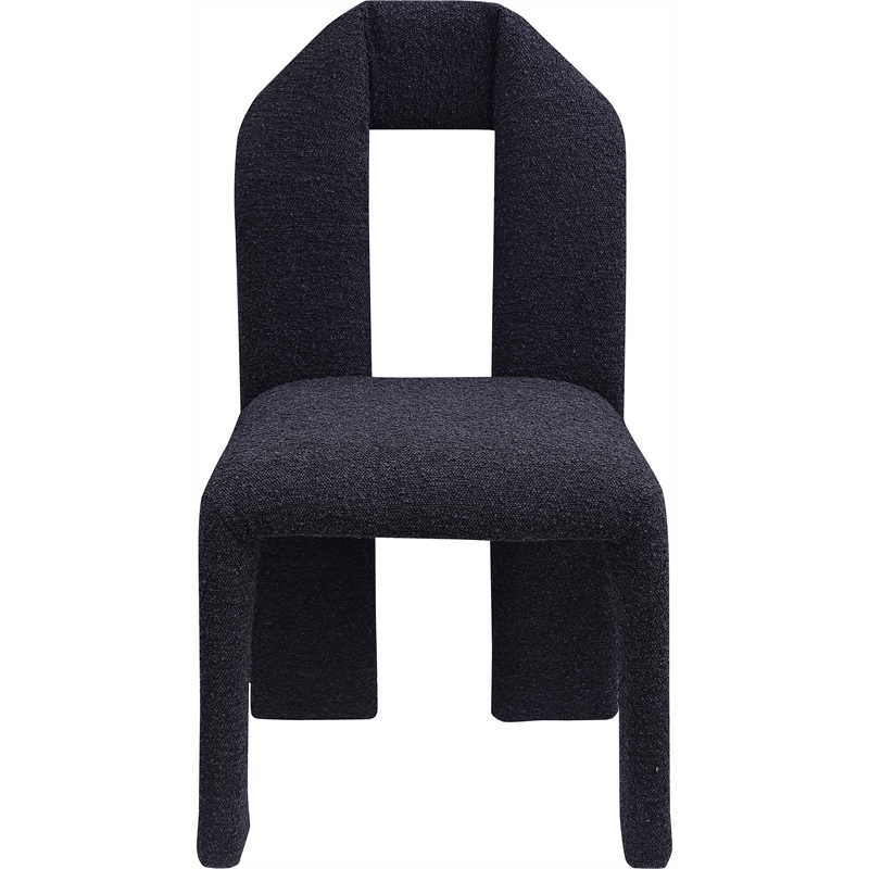 Meridian Furniture Bennett Black Boucle Fabric Dining Chair (Set of 2)