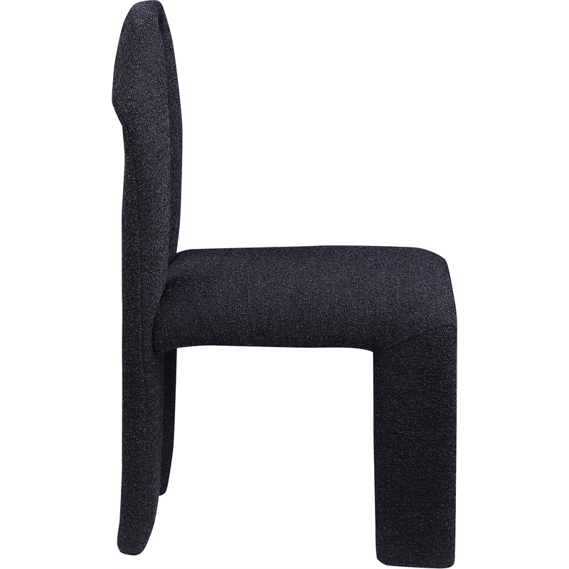Meridian Furniture Bennett Black Boucle Fabric Dining Chair (Set of 2)