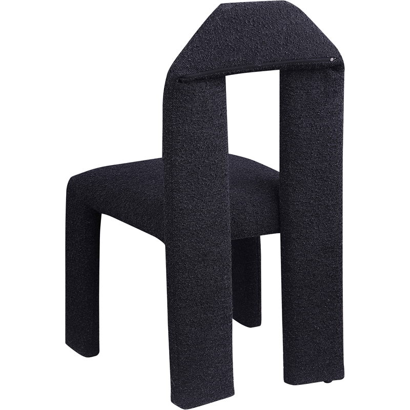 Meridian Furniture Bennett Black Boucle Fabric Dining Chair (Set of 2)