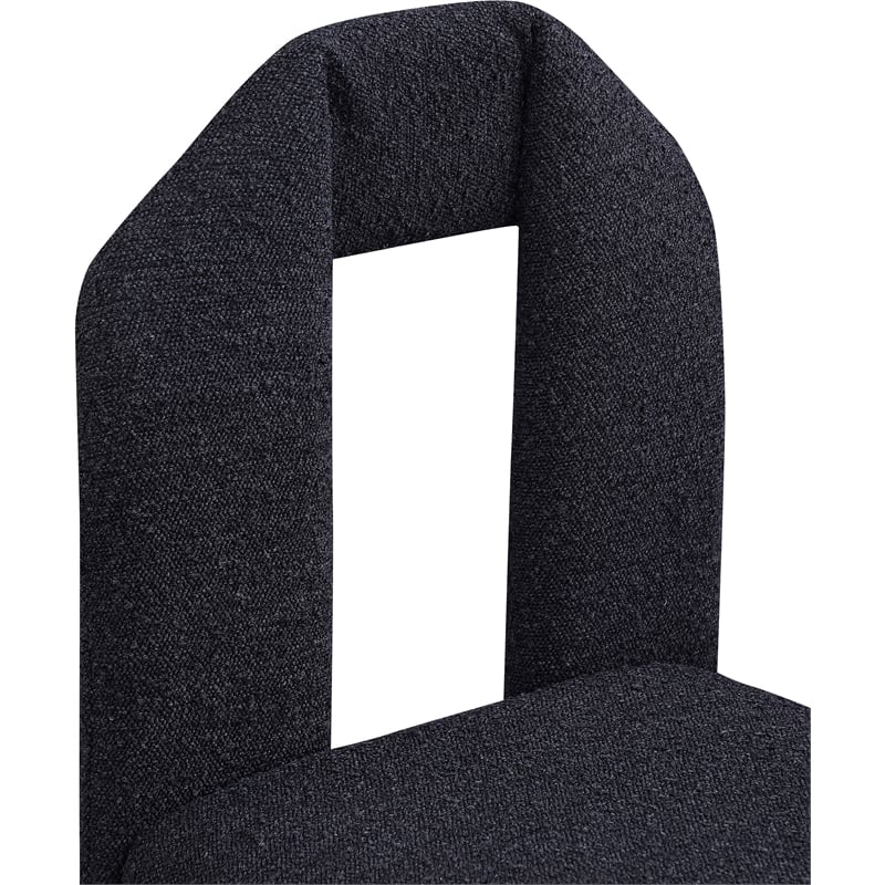 Meridian Furniture Bennett Black Boucle Fabric Dining Chair (Set of 2)