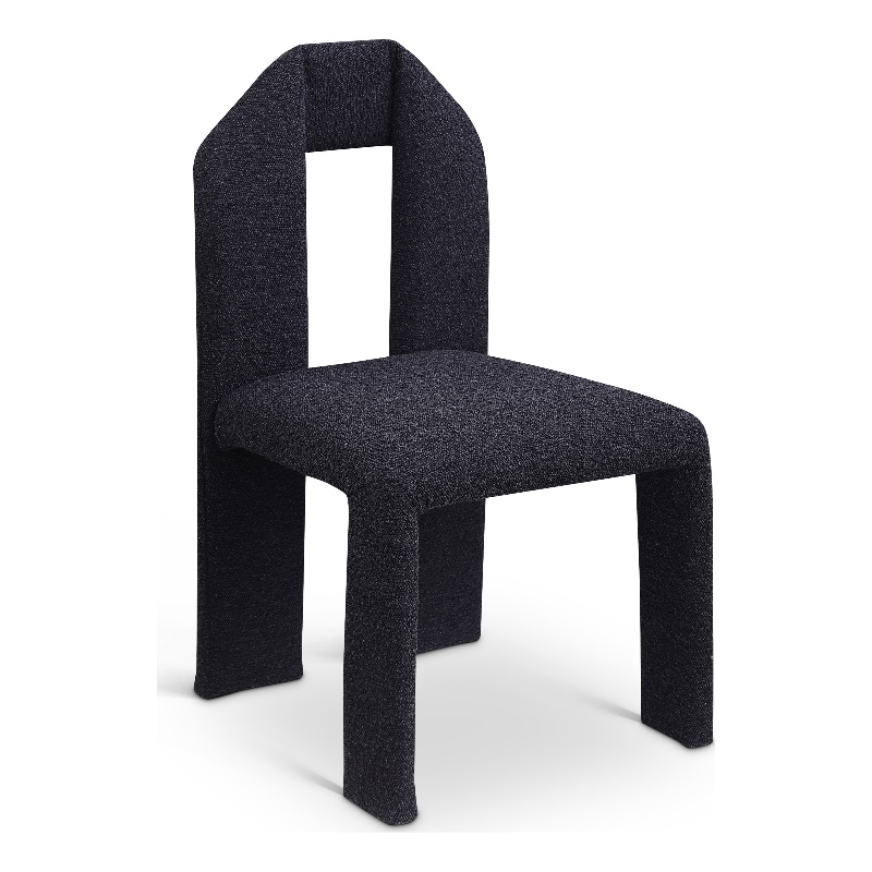 Meridian Furniture Bennett Black Boucle Fabric Dining Chair (Set of 2)