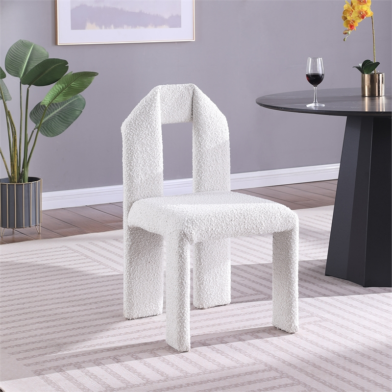 Meridian Furniture Bennett Cream Boucle Fabric Dining Chair (Set of 2)