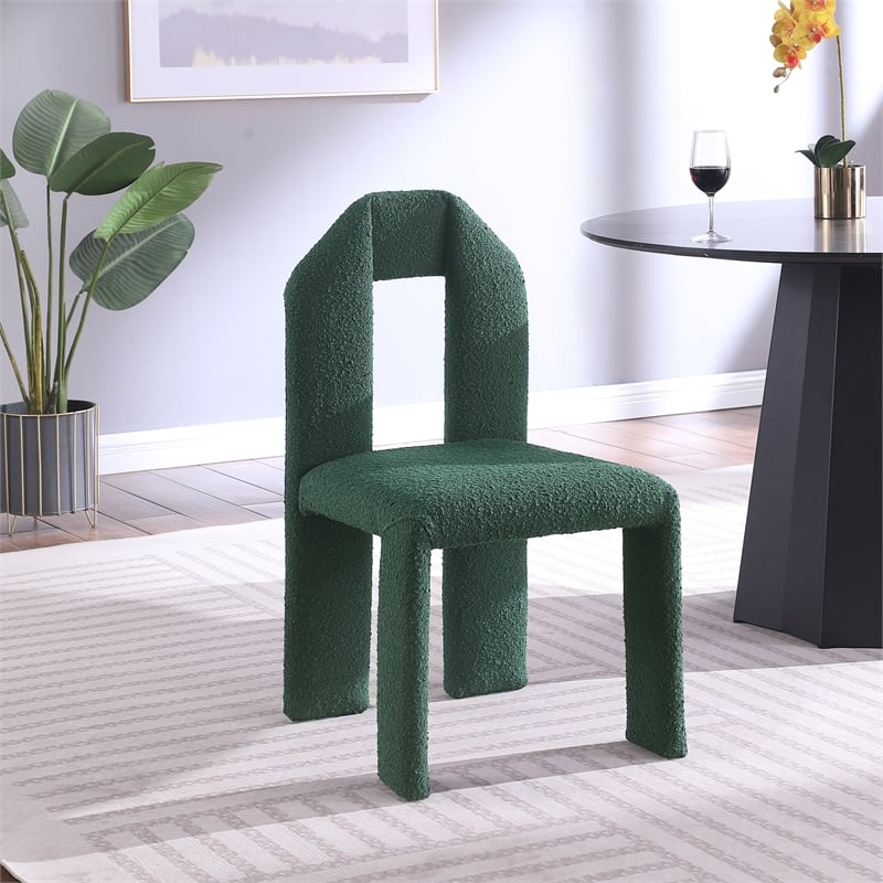Meridian Furniture Bennett Green Boucle Fabric Dining Chair (Set of 2)