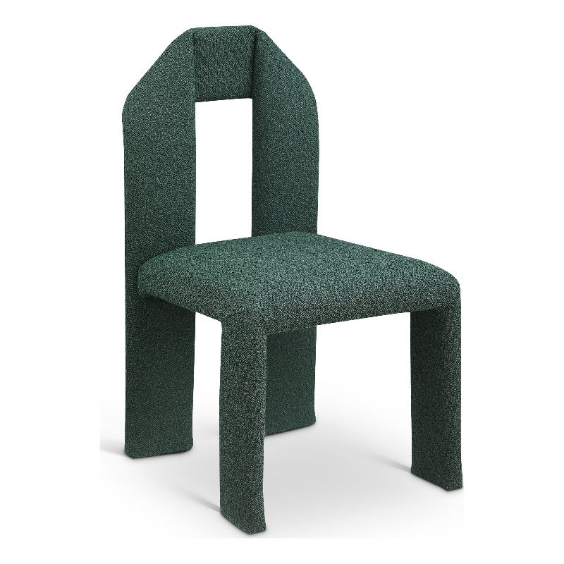 Meridian Furniture Bennett Green Boucle Fabric Dining Chair (Set of 2)