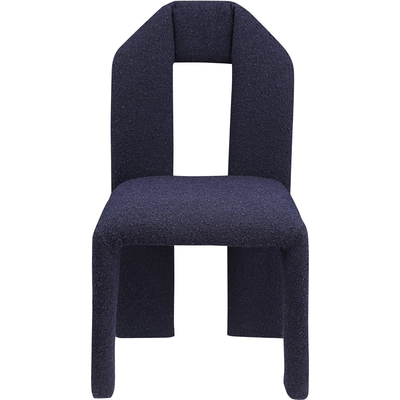 Meridian Furniture Bennett Navy Boucle Fabric Dining Chair (Set of 2)