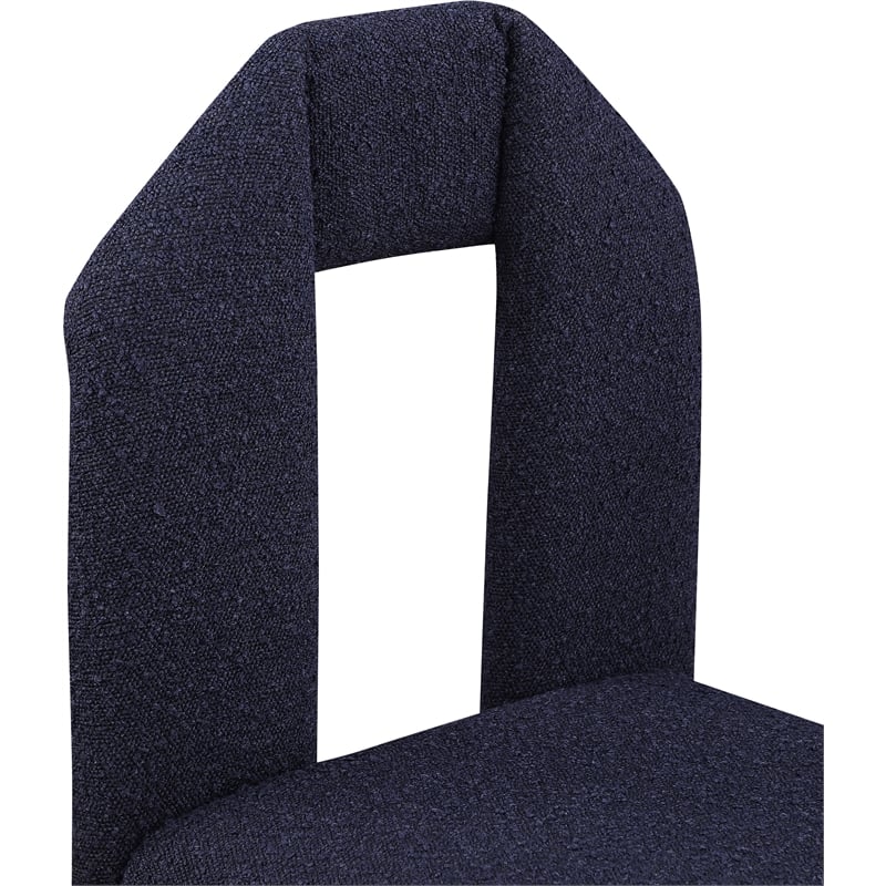 Meridian Furniture Bennett Navy Boucle Fabric Dining Chair (Set of 2)