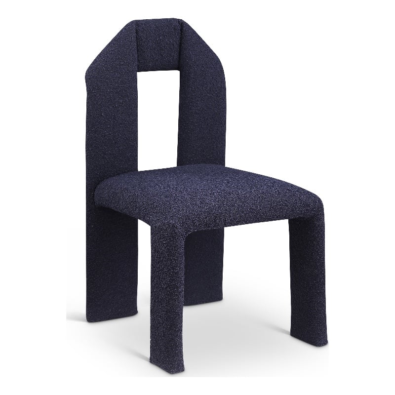 Meridian Furniture Bennett Navy Boucle Fabric Dining Chair (Set of 2)