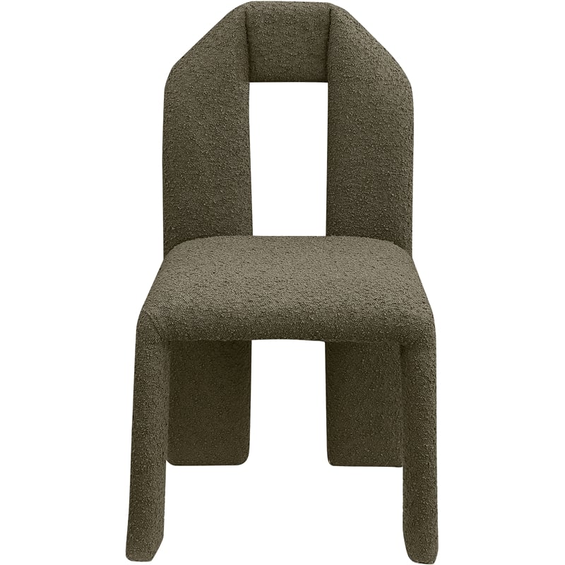 Meridian Furniture Bennett Olive Boucle Fabric Dining Chair (Set of 2)