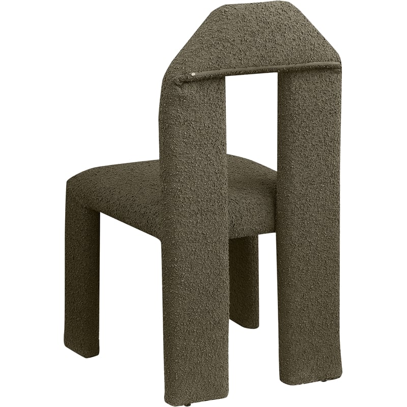 Meridian Furniture Bennett Olive Boucle Fabric Dining Chair (Set of 2)