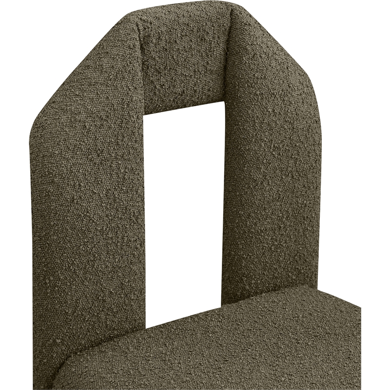 Meridian Furniture Bennett Olive Boucle Fabric Dining Chair (Set of 2)