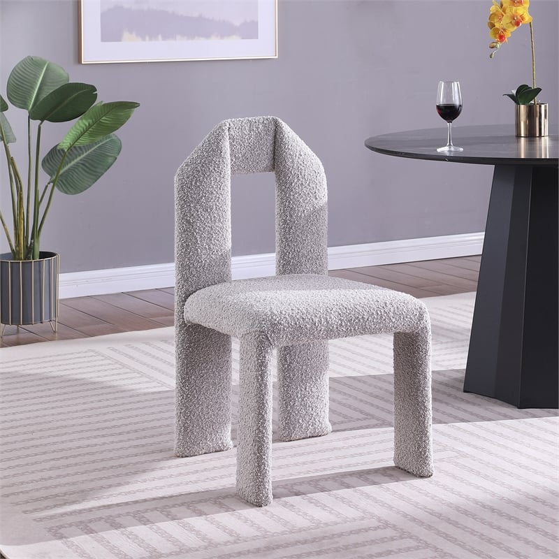 Meridian Furniture Bennett Taupe Boucle Fabric Dining Chair (Set of 2)
