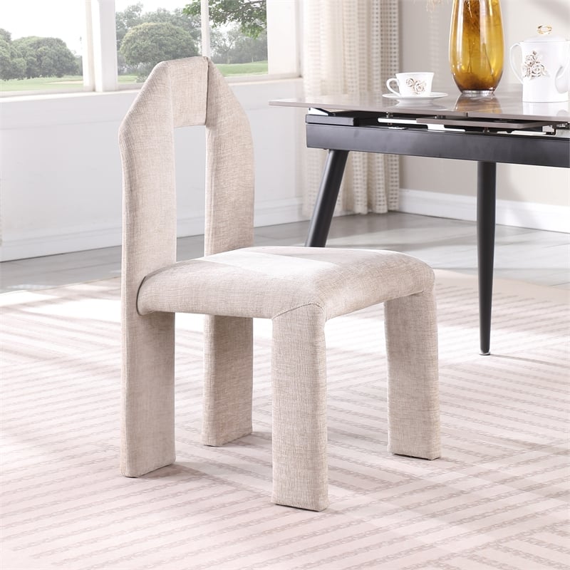 Meridian Furniture Bennett Beige Chenille Fabric Dining Chair (Set of 2)