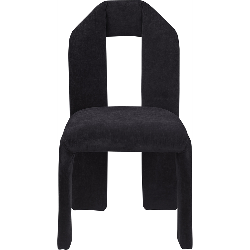 Meridian Furniture Bennett Black Chenille Fabric Dining Chair (Set of 2)