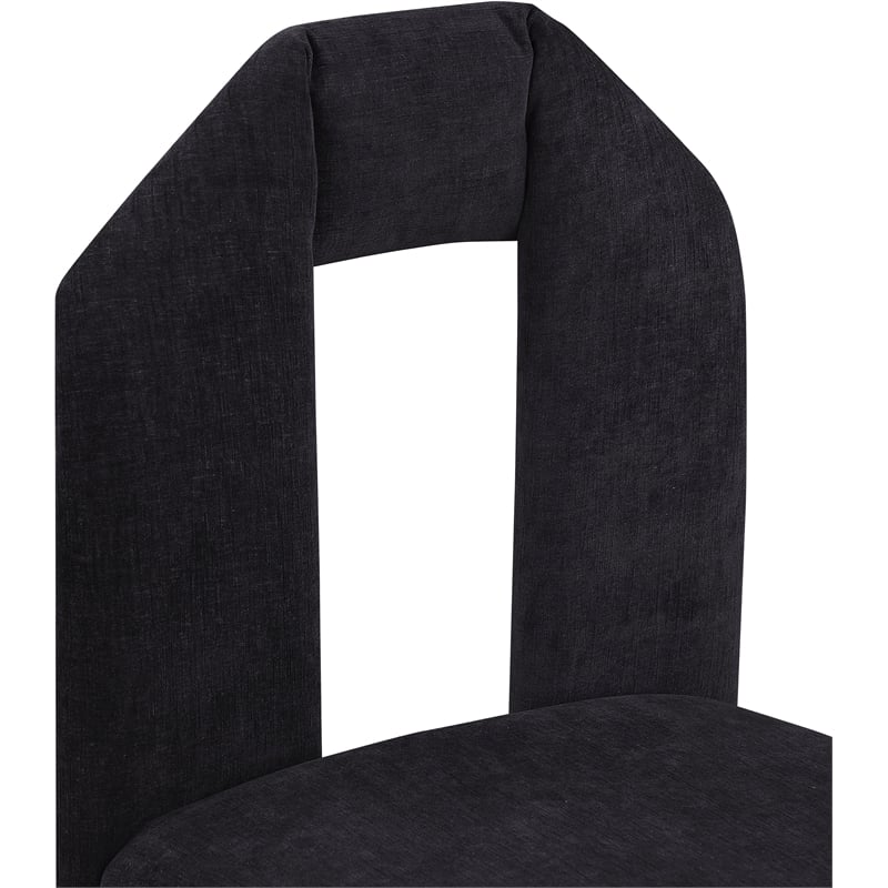 Meridian Furniture Bennett Black Chenille Fabric Dining Chair (Set of 2)