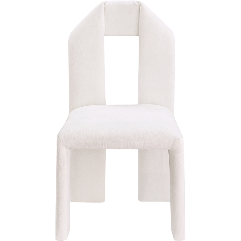 Meridian Furniture Bennett Cream Chenille Fabric Dining Chair (Set of 2)