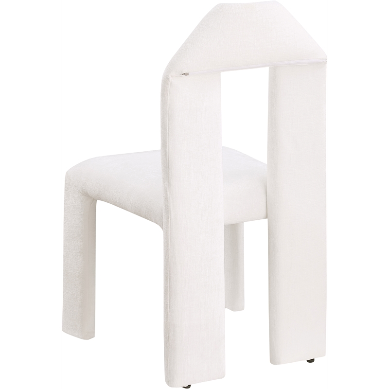 Meridian Furniture Bennett Cream Chenille Fabric Dining Chair (Set of 2)