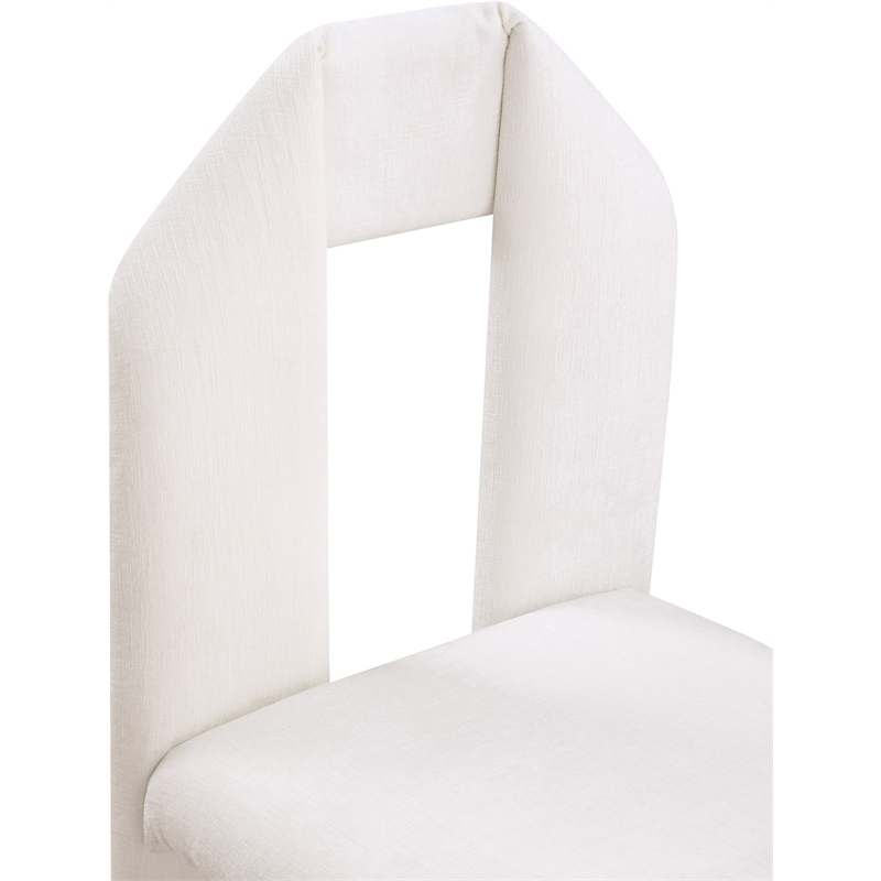 Meridian Furniture Bennett Cream Chenille Fabric Dining Chair (Set of 2)