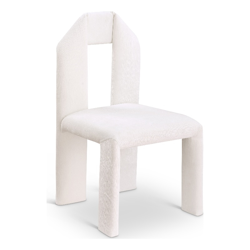 Meridian Furniture Bennett Cream Chenille Fabric Dining Chair (Set of 2)