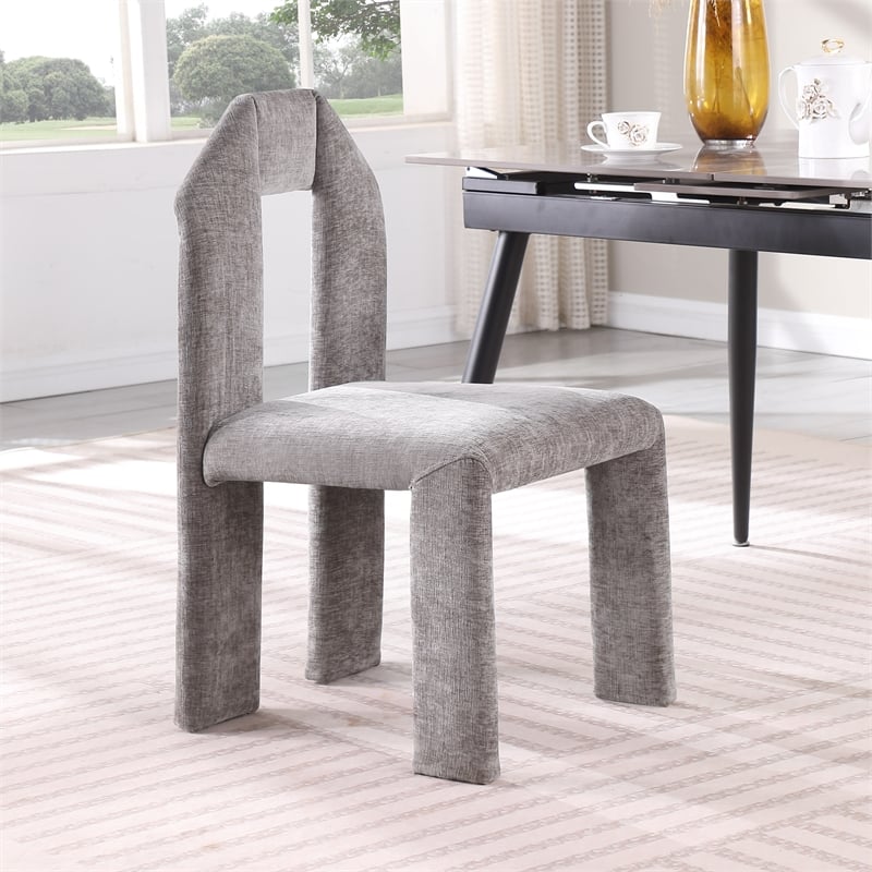 Meridian Furniture Bennett Grey Chenille Fabric Dining Chair (Set of 2)