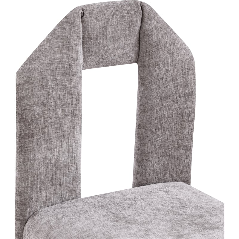 Meridian Furniture Bennett Grey Chenille Fabric Dining Chair (Set of 2)