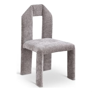 meridian furniture bennett grey chenille fabric dining chair (set of 2)
