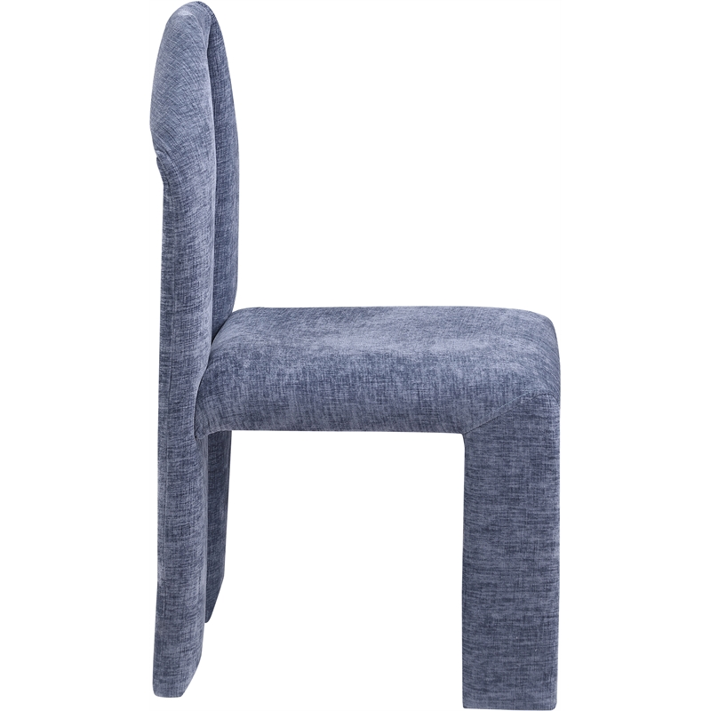 Meridian Furniture Bennett Light Blue Chenille Fabric Dining Chair (Set of 2)