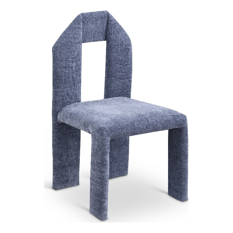 Meridian Furniture Bennett Light Blue Chenille Fabric Dining Chair (Set of 2)