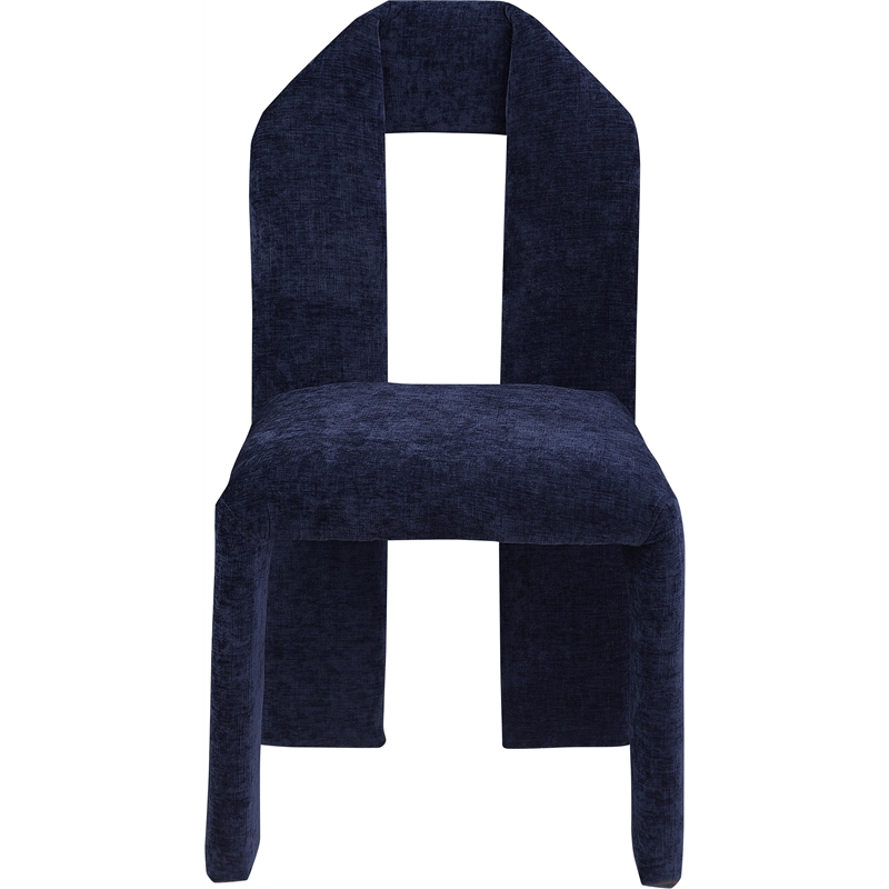 Meridian Furniture Bennett Navy Chenille Fabric Dining Chair (Set of 2)
